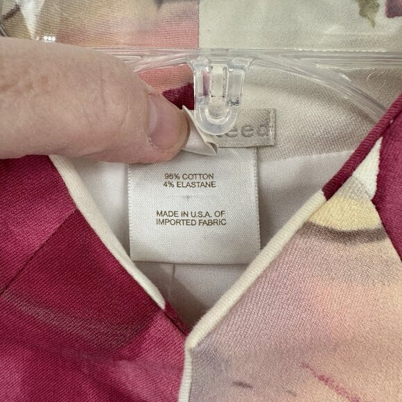 AUSTIN REED jacket blazer floral cotton stretch poplin open front colorful 8 - Picture 6 of 6